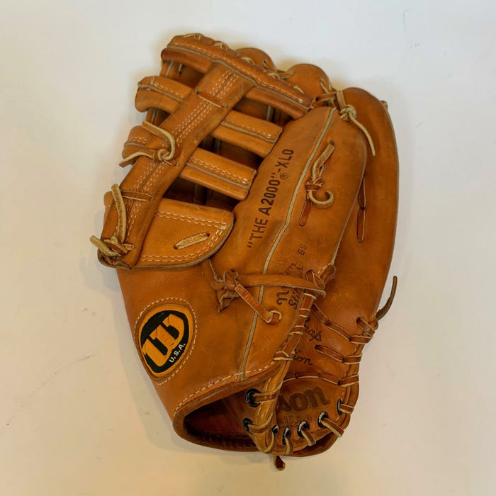 Rare Len Barker 1979 Signed Game Used Baseball Glove With PSA DNA COA