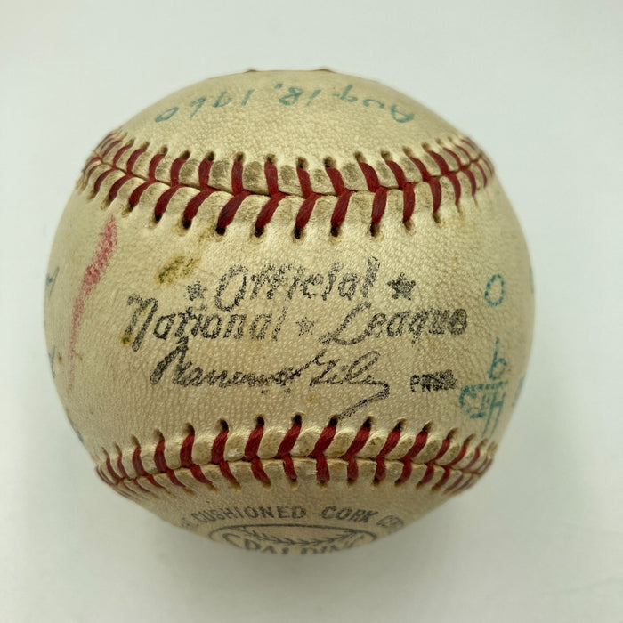 Lew Burdette 1960 No Hitter Signed Game Used National League Baseball JSA COA