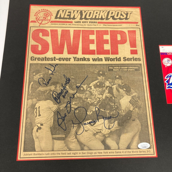 Mariano Rivera Joe Torre Signed 1998 World Series New York Post Cover JSA COA