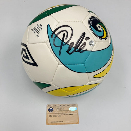 Pele Signed New York Cosmos Soccer Ball Steiner COA