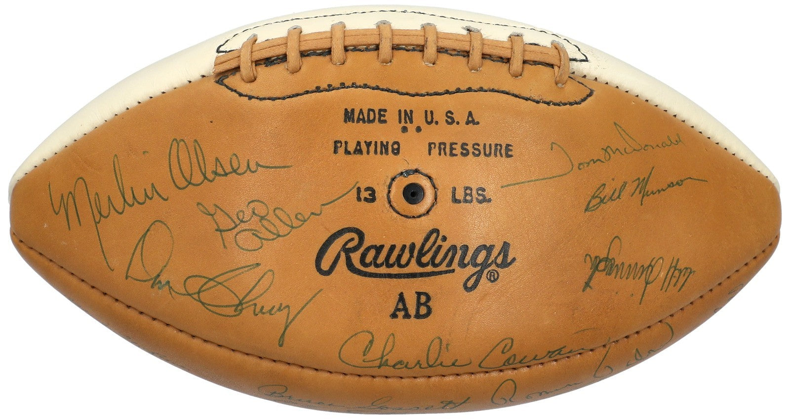 1966 Los Angeles Rams Team Signed Vintage Rawlings Football PSA DNA COA