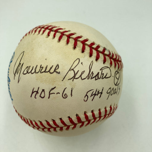 Maurice Richard Hall Of Fame 1961 544 Goals Signed Baseball Beckett Certified