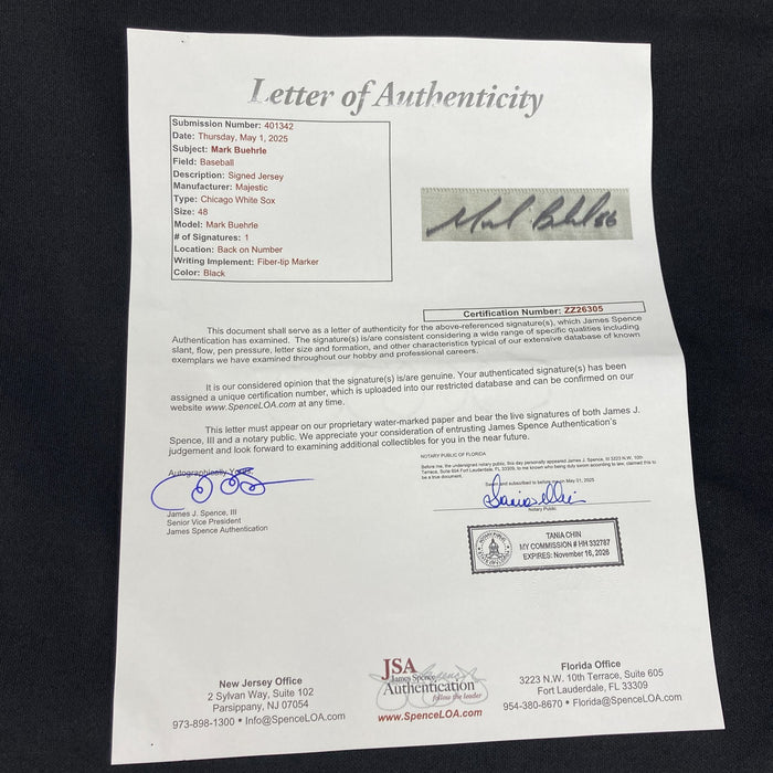 Mark Buehrle Signed Game Used 2007 Chicago White Sox Jersey JSA COA