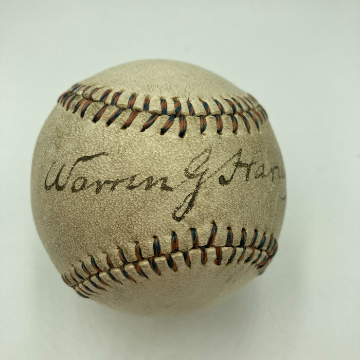 President Warren G. Harding Single Signed Baseball JSA COA The Only One Known
