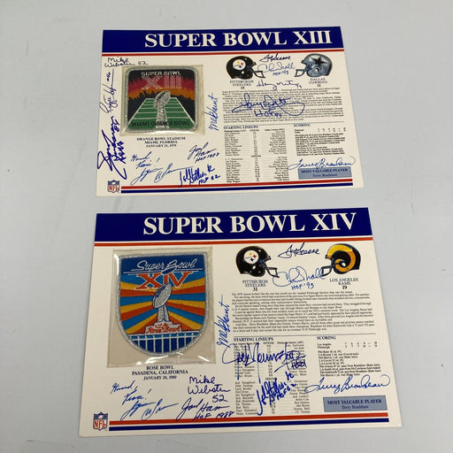 (2) Pittsburgh Steelers Super Bowl Champs Team Signed Commemorative Patch JSA