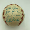 1948 Cleveland Indians W.S. Champs Team Signed Baseball Satchel Paige JSA COA