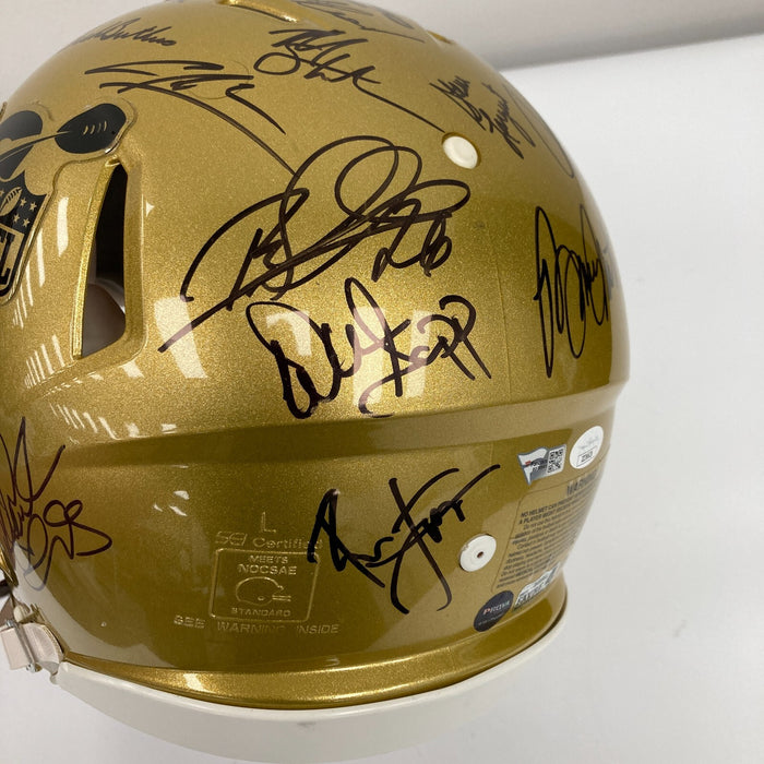 Tom Brady Peyton Manning Joe Montana NFL Hall Of Fame Signed Helmet 36 Sigs JSA