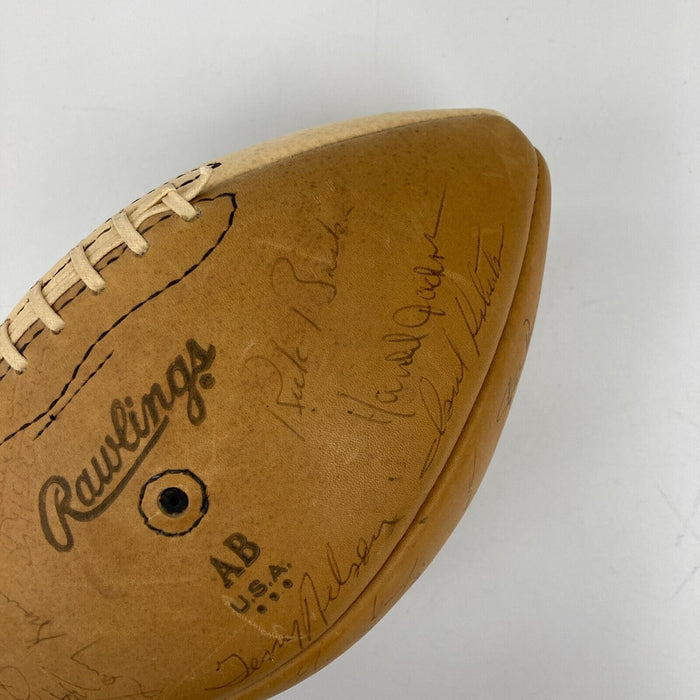 1974 Los Angeles Rams Team Signed Vintage Rawlings Football Beckett COA