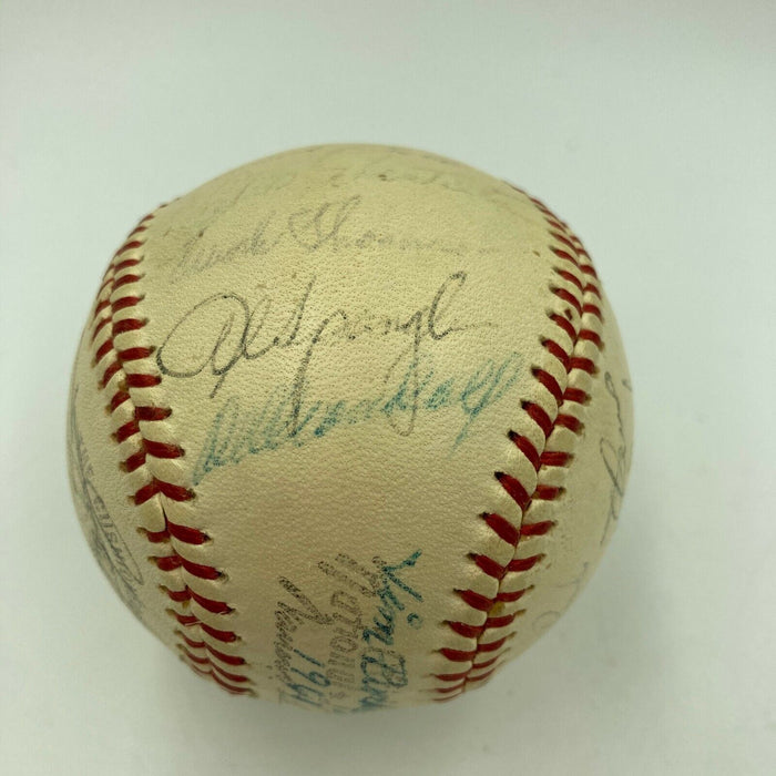 Hank Aaron Eddie Mathews 1961 Atlanta Braves Team Signed NL Baseball JSA COA