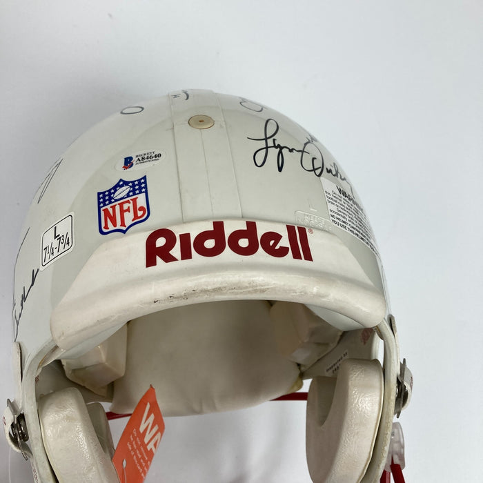 Quarterback Legends Signed Helmet 30 Sigs Johnny Unitas Len Dawson Beckett COA