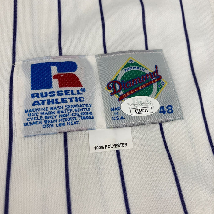 Larry Walker Signed Game Issued Colorado Rockies Russell Jersey JSA COA