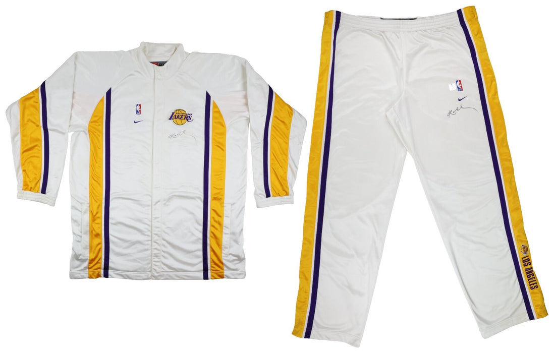 Kobe Bryant Signed Game Used 2002-03 Los Angeles Lakers Warm Up Suit PSA & JSA