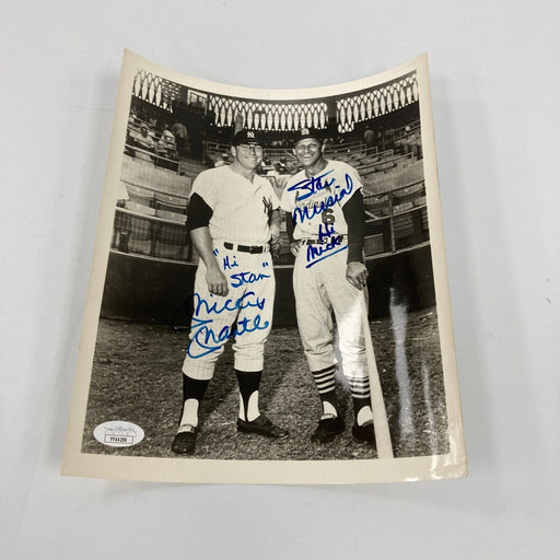 Mickey Mantle "Hi Stan" & Stan Musial "Hi Mick" Signed Inscribed 8x10 Photo JSA