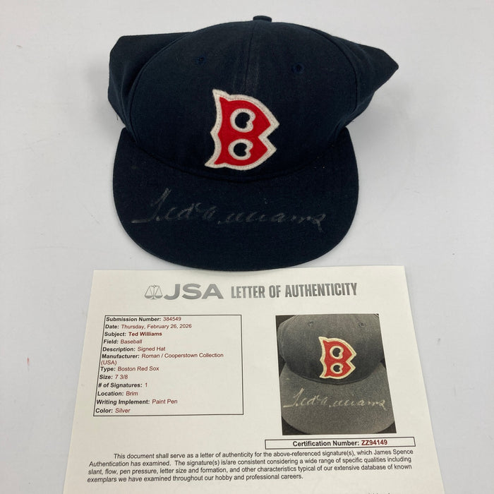 Ted Williams Signed Boston Red Sox Authentic Game Model Hat JSA COA