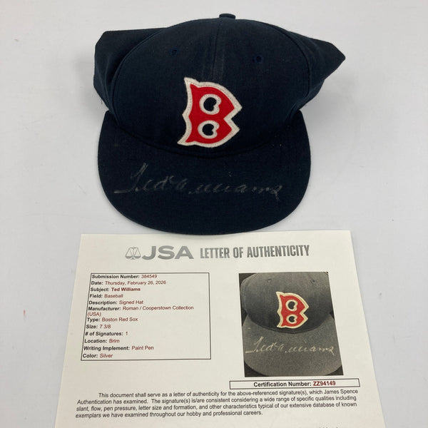Ted Williams Signed Boston Red Sox Authentic Game Model Hat JSA COA