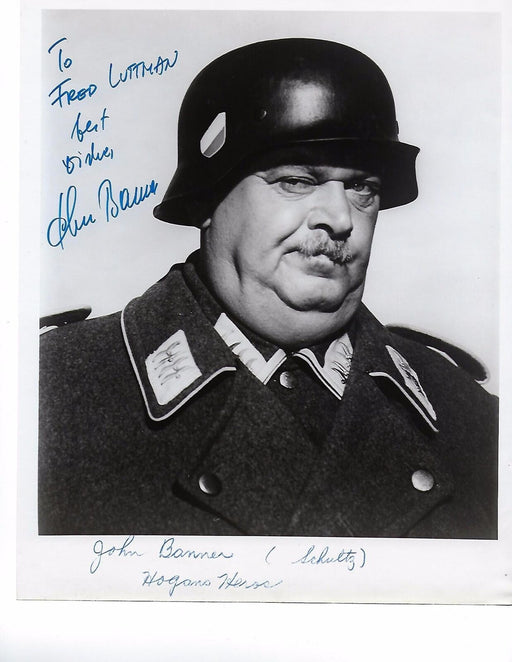 John Banner Schultz Signed Autographed 8X10 Photo Hogan's Heroes JSA COA