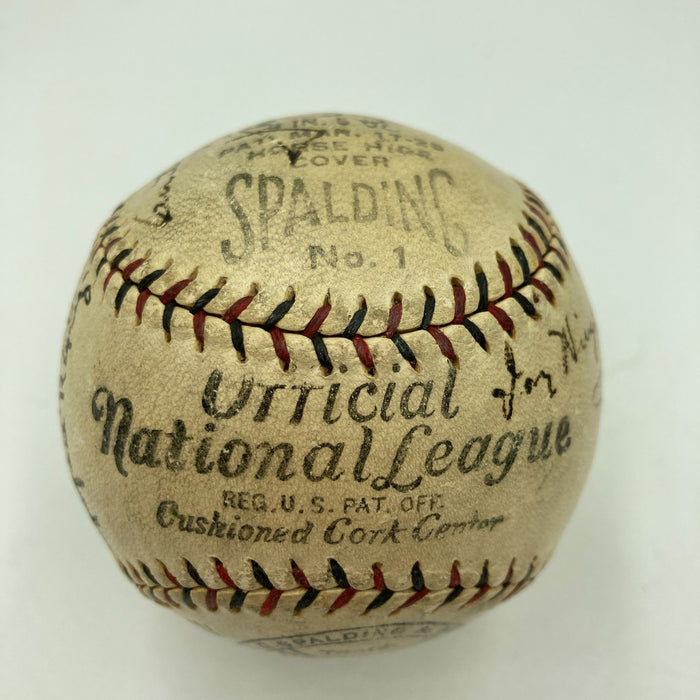 Beautiful 1928 Cincinnati Reds Team Signed NL Baseball Eppa Rixey JSA COA