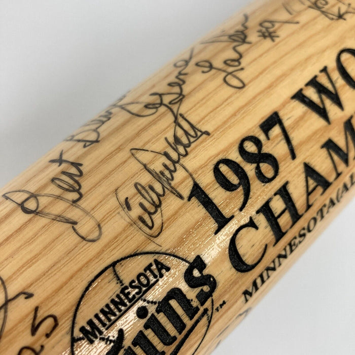1987 Minnesota Twins World Series Champs Team Signed Baseball Bat Beckett COA