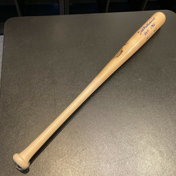 Ted Williams Signed Heavily Inscribed Career STAT Baseball Bat JSA Graded MINT 9