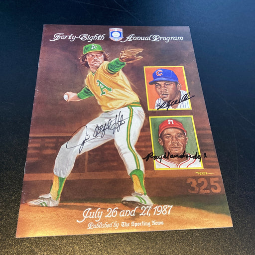 Catfish Hunter Billy Williams Ray Dandridge Signed HOF Induction Program