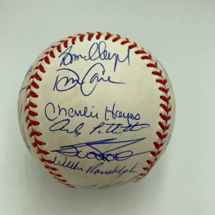 1997 New York Yankees Team Signed Baseball Derek Jeter Mariano Rivera JSA COA