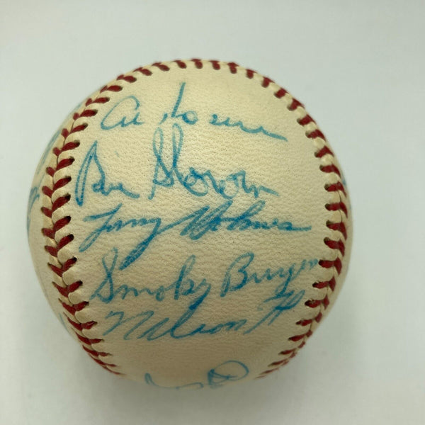 Stan Musial Nellie Fox HOF Legends Multi Signed Vintage National League Baseball