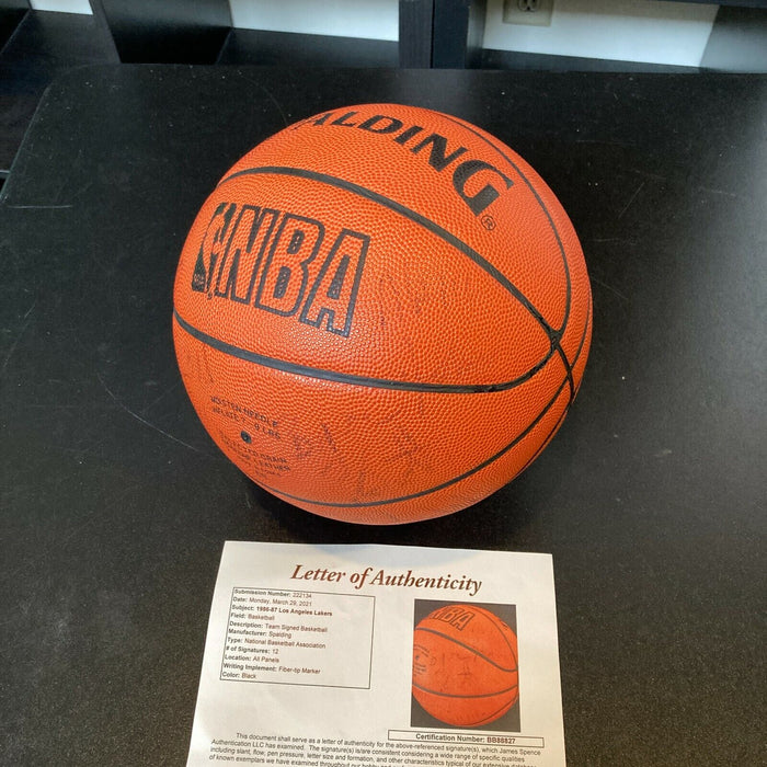 1986-87 Los Angeles Lakers NBA Champs Team Signed Basketball JSA COA