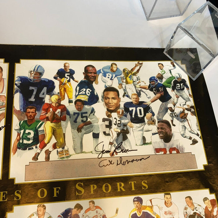 Super Heroes Of Sports Signed Large Photo 19 Sigs With Jim Brown & Ernie Banks