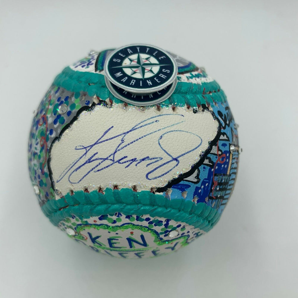 Ken Griffey Jr. Signed Charles Fazzino Hand Painted Pop Art Baseball Steiner COA