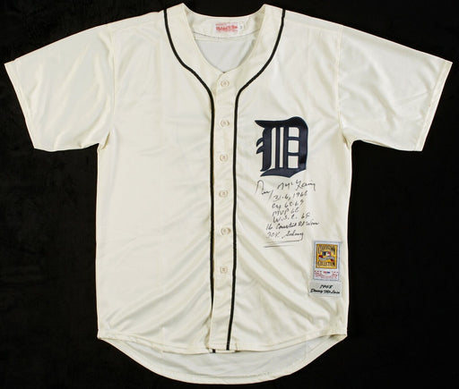 Denny Mclain Signed Heavily Inscribed STATS Detroit Tigers Jersey Beckett COA