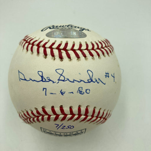 Duke Snider #4 Retirement 7-6-1980 Signed Baseball Steiner Hologram