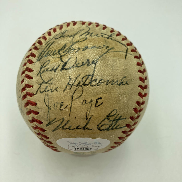 1945 New York Yankees Team Signed American League Harridge Baseball JSA COA