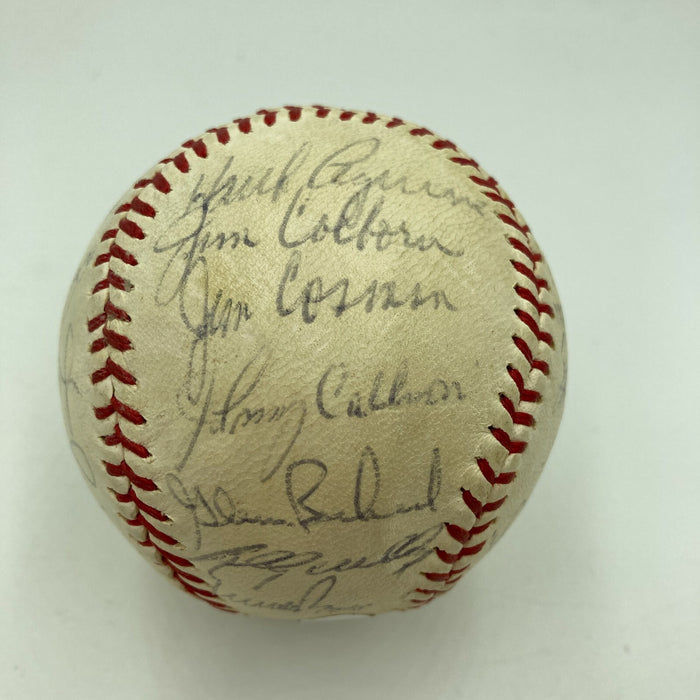 1970 Chicago Cubs Team Signed Vintage Spalding Cubs Baseball Ernie Banks JSA COA