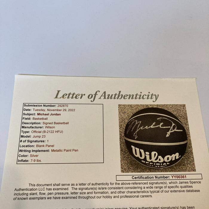 Beautiful Michael Jordan Signed Wilson #23 Jordan Slam Dunk Basketball JSA COA