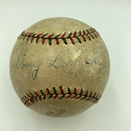 Tony Lazzeri Single Signed Autographed 1920's Baseball With PSA DNA COA