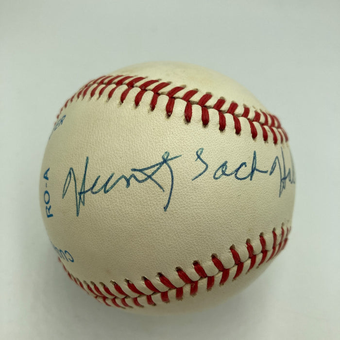 Huntz Hall Signed American League Baseball JSA COA Celebrity Bowery Boys
