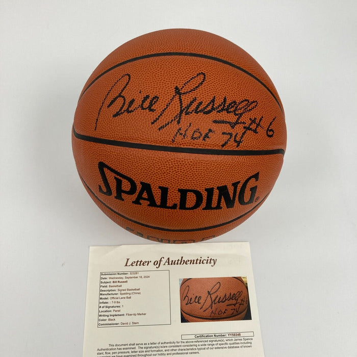 Bill Russell "Hall Of Fame 1974" Signed Spalding Official Game Baseball JSA COA