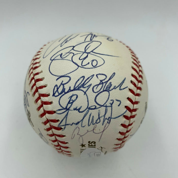 2002 Anaheim Angels World Series Champs Team Signed W.S. Baseball With JSA COA