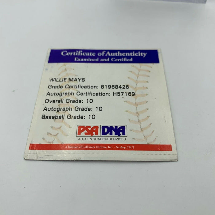 Rare Willie Mays PSA DNA Graded Gem Mint 10 Signed Major League Baseball
