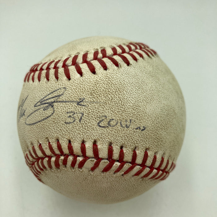 Max Scherzer 20th Win Signed Game Used Baseball Sep 20, 2013 MLB Authentic Holo