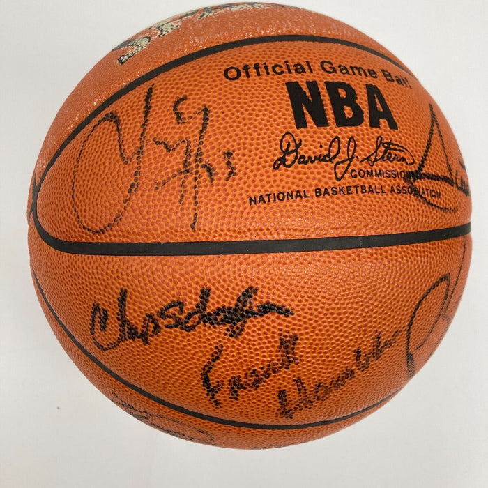 1997-98 Chicago Bulls NBA Champs Team Signed Game Basketball The Last Dance JSA