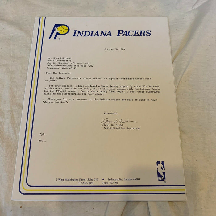 Indiana Pacers 1984 Ohio State Rookies Signed Shirt Carter Williams & Waiters