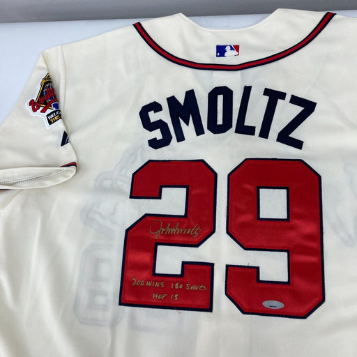 John Smoltz Signed Atlanta Braves 1995 World Series STAT Jersey Tristar COA