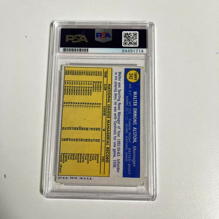 1970 Topps Walt Alston Signed Baseball Card Los Angeles Dodgers PSA DNA COA
