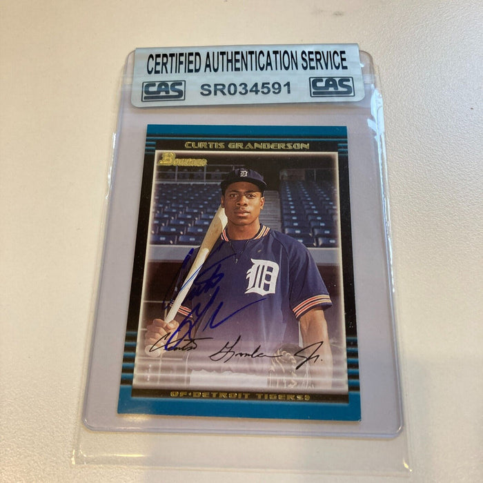 2002 Bowman Draft Curtis Granderson Signed Baseball Card CAS Certified Auto