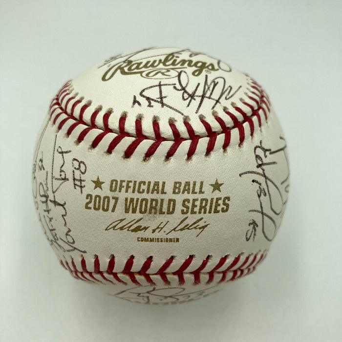 Rare 2007 Colorado Rockies NL Champs Team Signed World Series Baseball JSA COA