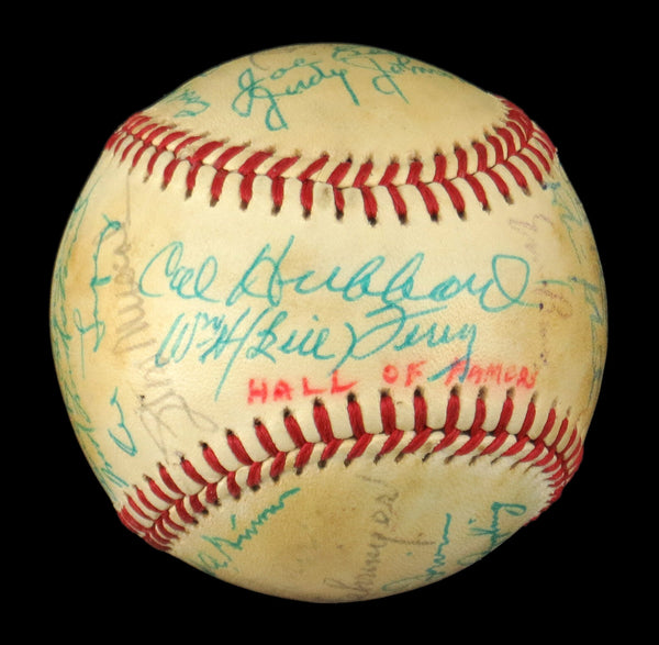 1982 Hall Of Fame Signed Baseball 26 Sigs Ruffing Marquard Lindstrom Kelly JSA
