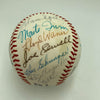 Satchel Paige Willie Mays 1979 Hall Of Fame Induction Signed Baseball JSA COA