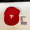 Steve Lefty Carlton Cy Young 72 77 80 82 Signed Philadelphia Phillies Hat JSA