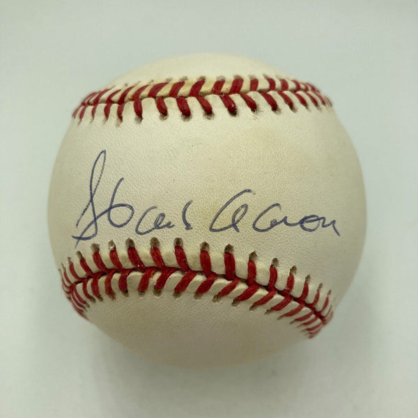 Hank Aaron Signed Official National League Baseball JSA COA